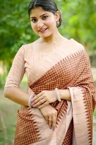 Checked Tussar Saree