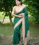 Checked Tussar Saree
