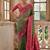 Pear Pista Floral Woven Design Zari Banarasi Saree