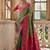 Pear Pista Floral Woven Design Zari Banarasi Saree