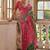 Pear Pista Floral Woven Design Zari Banarasi Saree