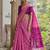 Ethnic Motifs Woven Design Zari Ikkat Silk Sarees