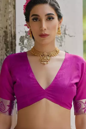 Ethnic Motifs Woven Design Zari Ikkat Silk Sarees