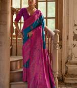 Ethnic Motifs Woven Design Zari Banarasi Saree