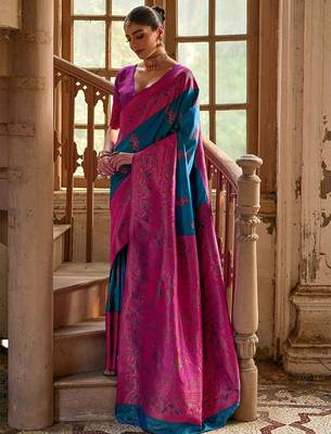 Ethnic Motifs Woven Design Zari Banarasi Saree 2