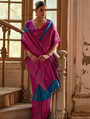Ethnic Motifs Woven Design Zari Banarasi Saree 3