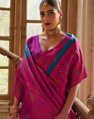 Ethnic Motifs Woven Design Zari Banarasi Saree 5