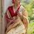 Light Cream Ethnic Motifs Woven Design Zari Ikkat Silk Sarees