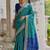 Teal Firozi Woven Design Zari Ikat Saree