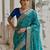 Teal Firozi Woven Design Zari Ikat Saree