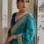 Teal Firozi Woven Design Zari Ikat Saree