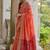 Coral Orange Ethnic Motifs Woven Design Zari Ikkat Silk Sarees