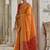 Fire Mustard Ethnic Motifs Woven Design Zari Ikkat Silk Sarees