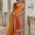 Fire Mustard Ethnic Motifs Woven Design Zari Ikkat Silk Sarees