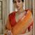 Fire Mustard Ethnic Motifs Woven Design Zari Ikkat Silk Sarees