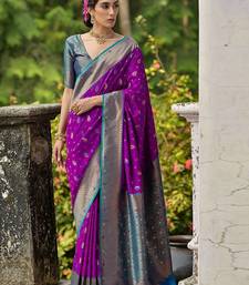 Ethnic Motifs Woven Design Zari Saree