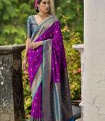 Ethnic Motifs Woven Design Zari Saree