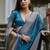 Cerulean Firozi Woven Design Linen Silk Zari Butti Weaves Saree