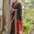 Jet Black Ethnic Motifs Woven Design Zari Ikkat Silk Saree