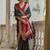 Jet Black Ethnic Motifs Woven Design Zari Ikkat Silk Saree