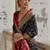 Jet Black Ethnic Motifs Woven Design Zari Ikkat Silk Saree