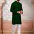 Green woven fancy kurta payjama for men