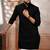 Black woven fancy kurta payjama for men
