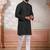 Grey woven fancy kurta payjama for men
