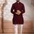 Maroon woven fancy kurta payjama for men