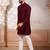 Maroon woven fancy kurta payjama for men