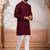 Maroon woven fancy kurta payjama for men