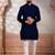 Blue woven fancy kurta payjama for men