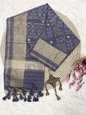 Ethnic Motifs Zari Premium Raw Silk Saree 1