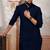 Blue woven fancy kurta payjama for men