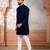 Blue woven fancy kurta payjama for men
