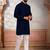 Blue woven fancy kurta payjama for men