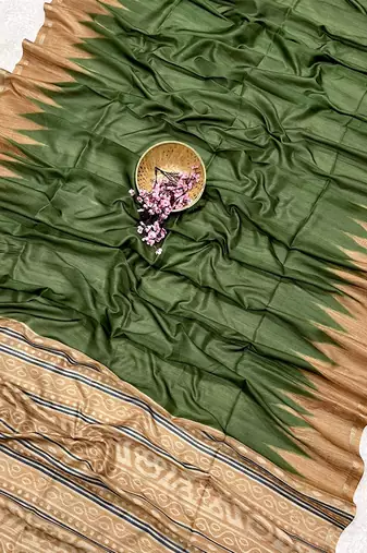 Printed Tussar Saree