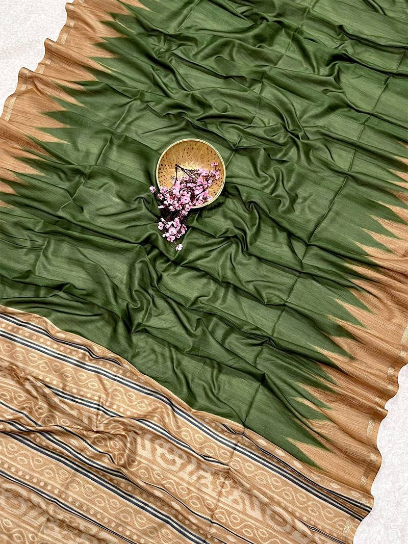 Printed Tussar Saree
