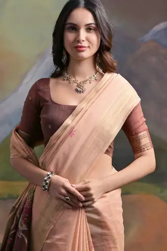 Woven Design Zari Pure Cotton Muga Saree