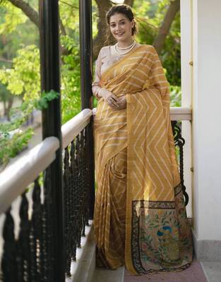 Leheriya Zari Art Silk Tussar Saree 1
