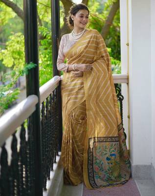 Leheriya Zari Art Silk Tussar Saree 2