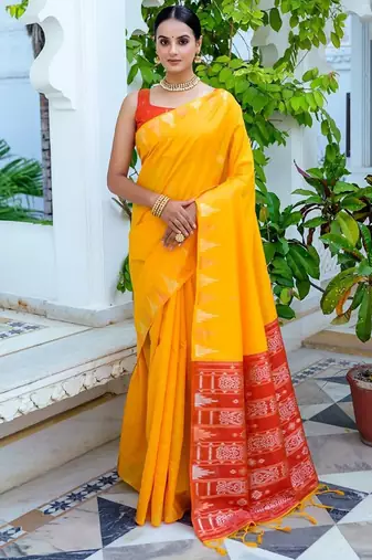 Ethnic Motifs Phulkari Tussar Saree