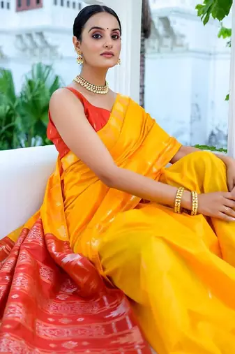Ethnic Motifs Phulkari Tussar Saree