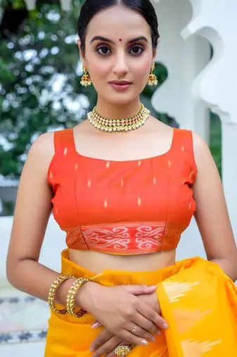 Ethnic Motifs Phulkari Tussar Saree