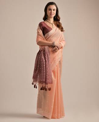Woven Design Pure Cotton Muga Saree 2