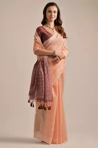 Woven Design Pure Cotton Muga Saree