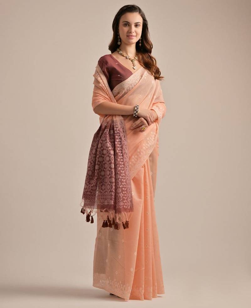 Woven Design Pure Cotton Muga Saree
