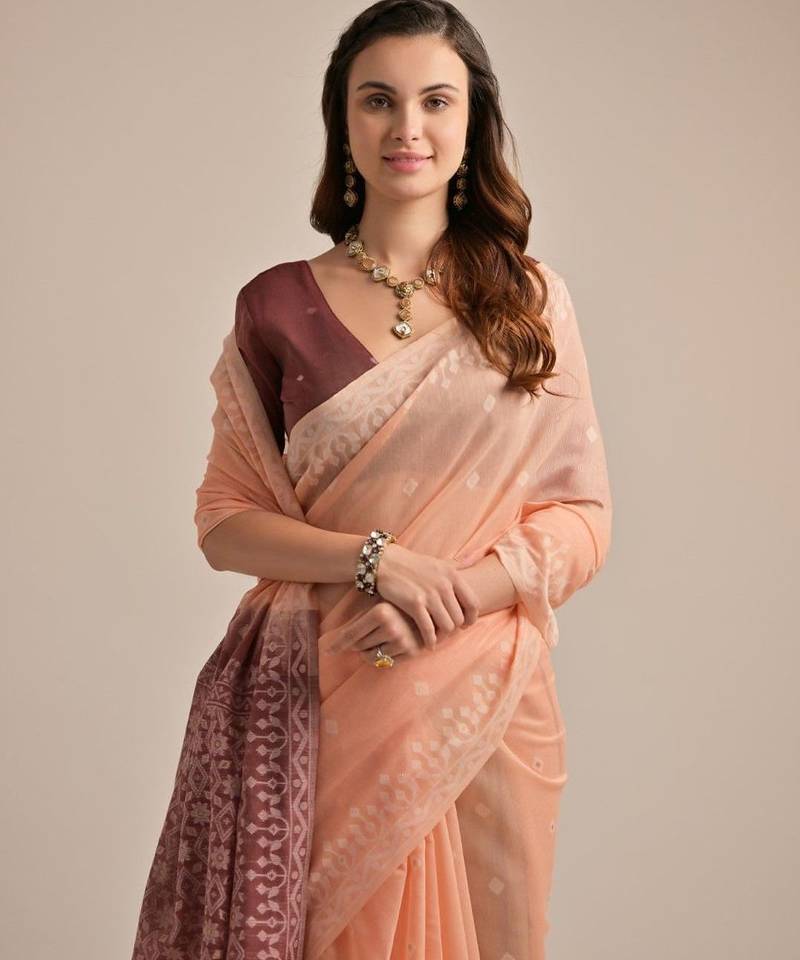 Woven Design Pure Cotton Muga Saree