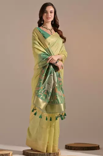 Woven Design Zari Pure Cotton Muga Saree