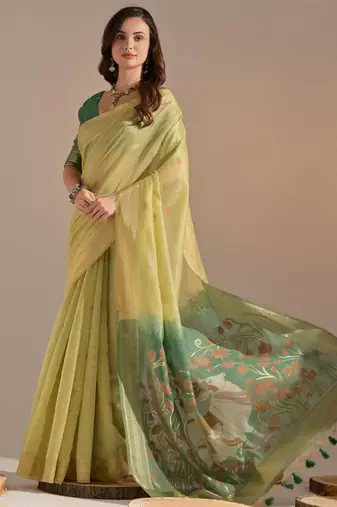 Woven Design Zari Pure Cotton Muga Saree